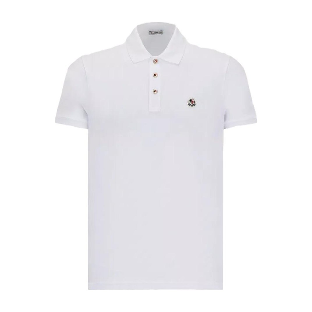 Moncler Logo Patch Polo Shirt White