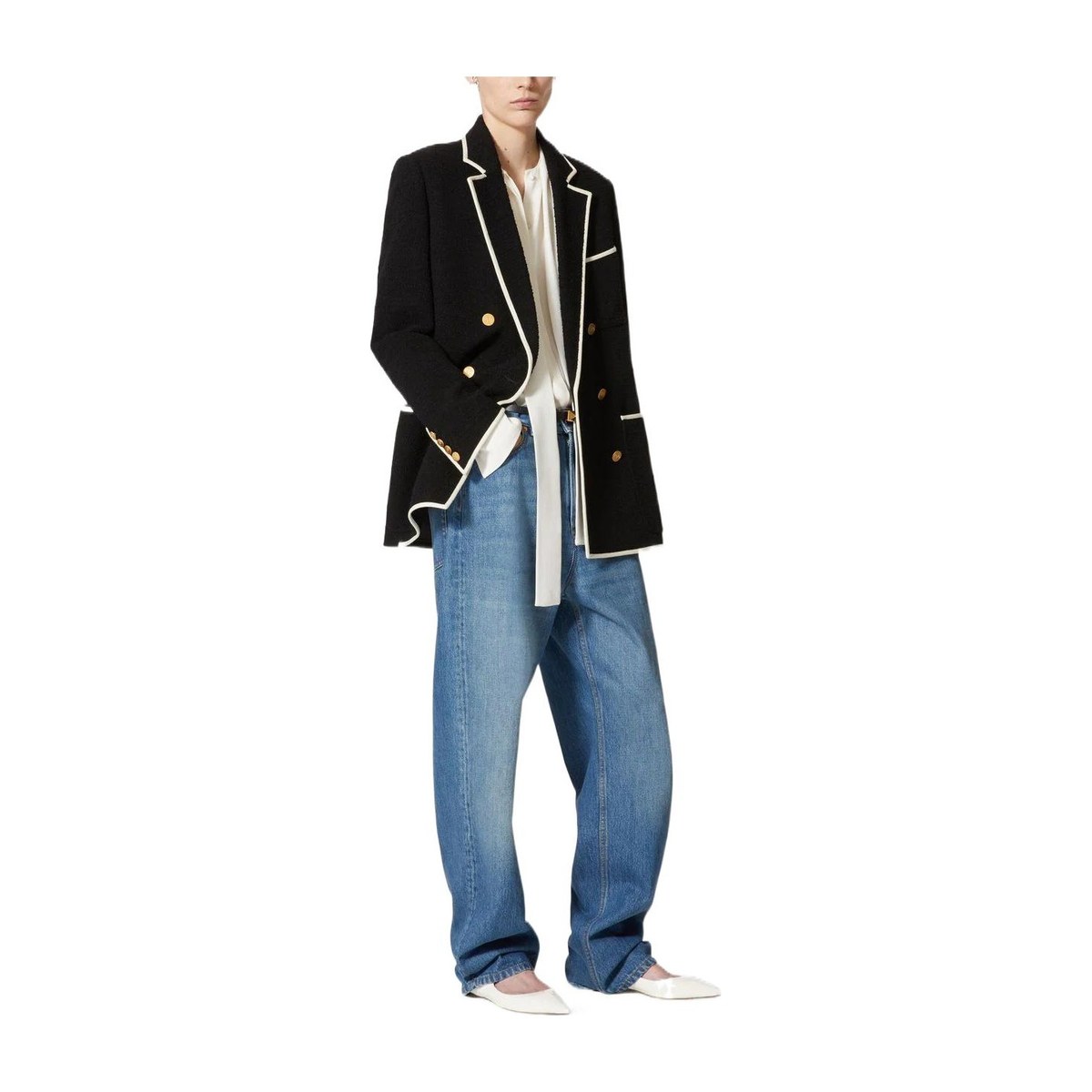 Valentino FW22 Washed Straight Jeans Blue