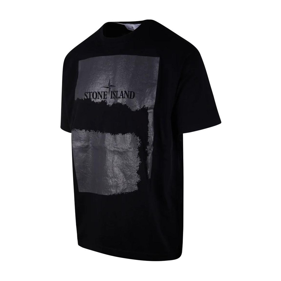 Stone Island Logo Print Crewneck T-Shirt Black