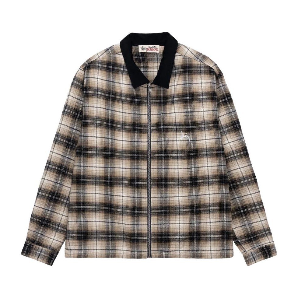 Stussy FW23 FRANK PLAID ZIP SHIRT