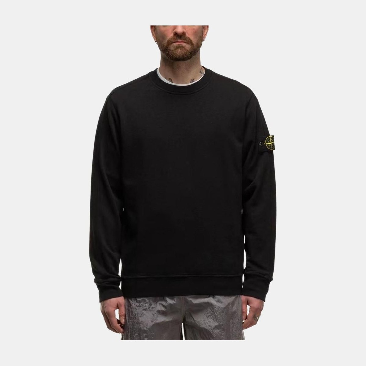 Stone Island SS24 Black Crewneck Sweatshirt