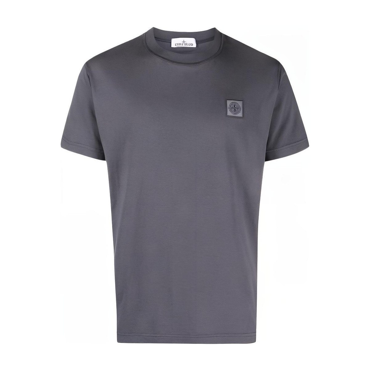 Stone Island Logo Print Crewneck T-Shirt Gray White