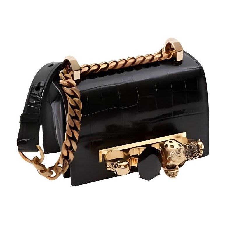 Alexander McQueen Jewelled Satchel Micro Black