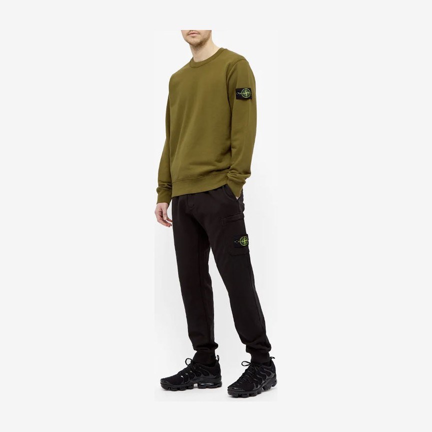 Stone Island Garment Dyed Crew Sweat Olive
