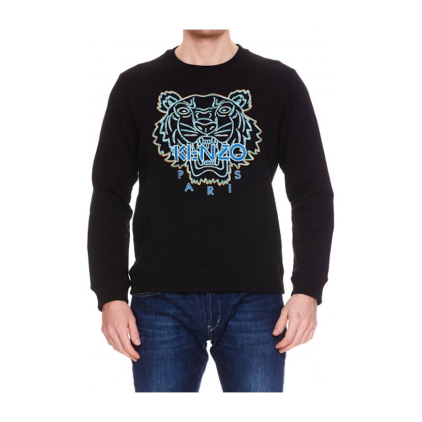 KENZO Tiger Embroidered Crewneck Sweatshirt Black
