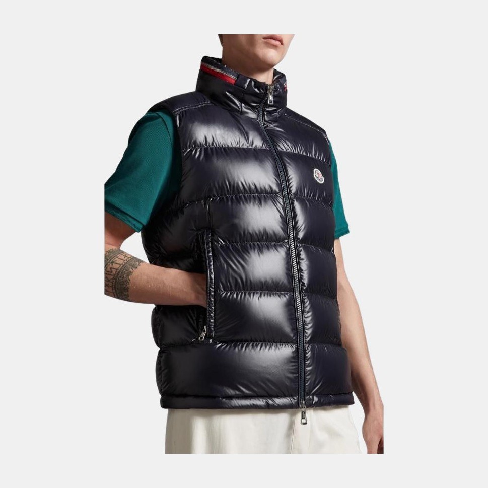 Moncler Logo Print Vest Navy