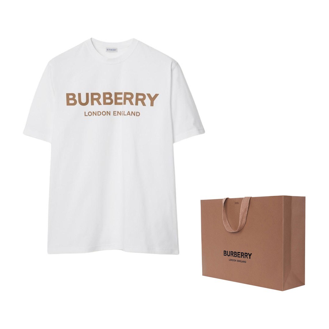 Burberry Ribbed Logo Crewneck T-Shirt White