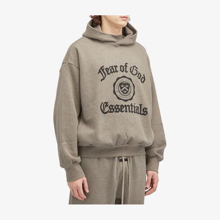 Fear of God Essentials Heavy Fleece Vintage Shrunken Hoodie Heather Gray