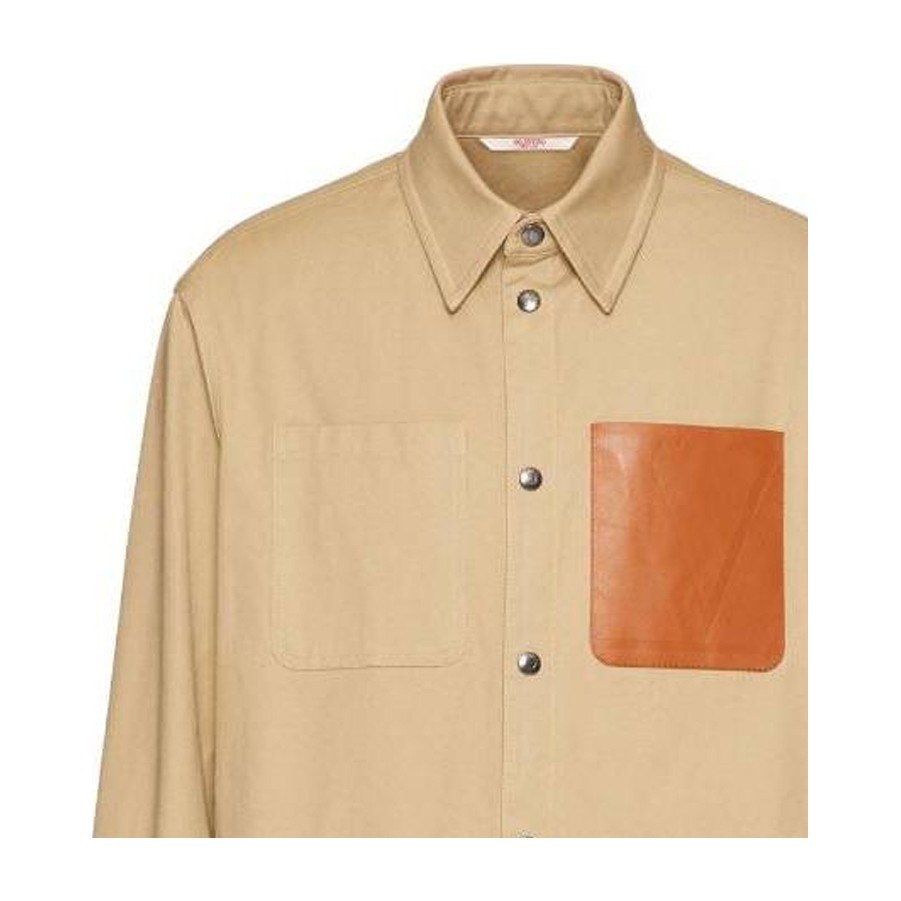 Valentino SS23 Solid Collar Shirt Brown