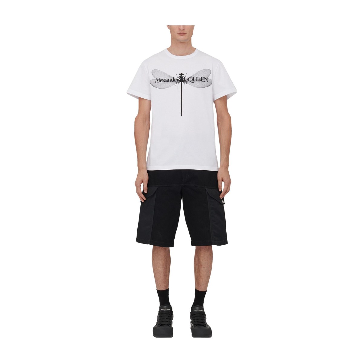 Alexander McQueen Dragonfly T-Shirt In WhiteBlack T