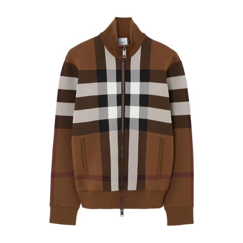 Burberry FW23 Check Zip Jacket Brown