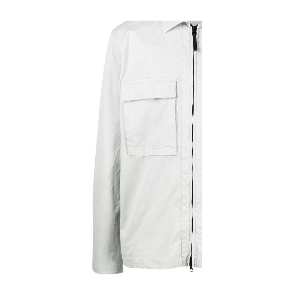 Stone Island Logo Zip Jacket White