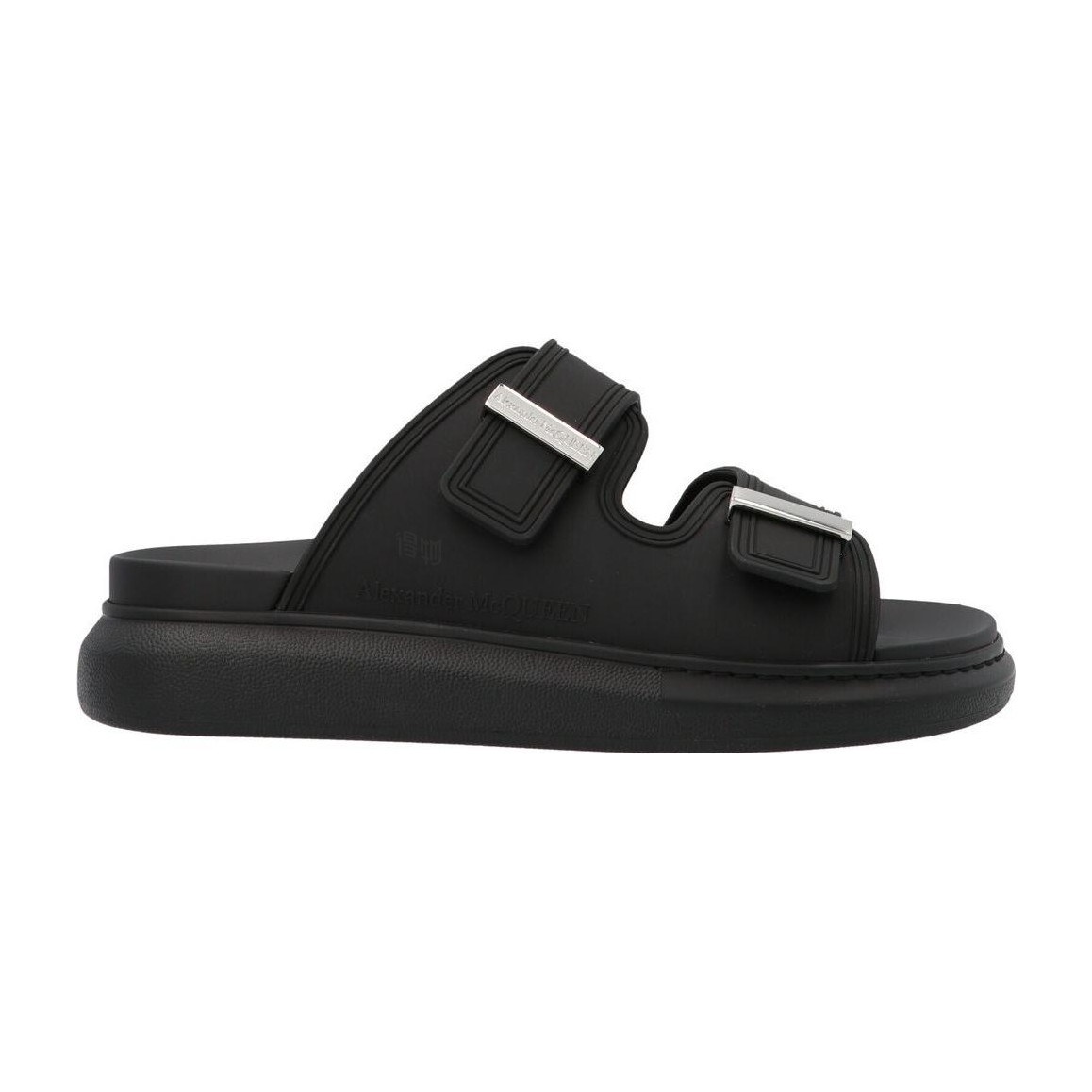 Alexander McQueen Hybrid Rubber Slide Sandals Black