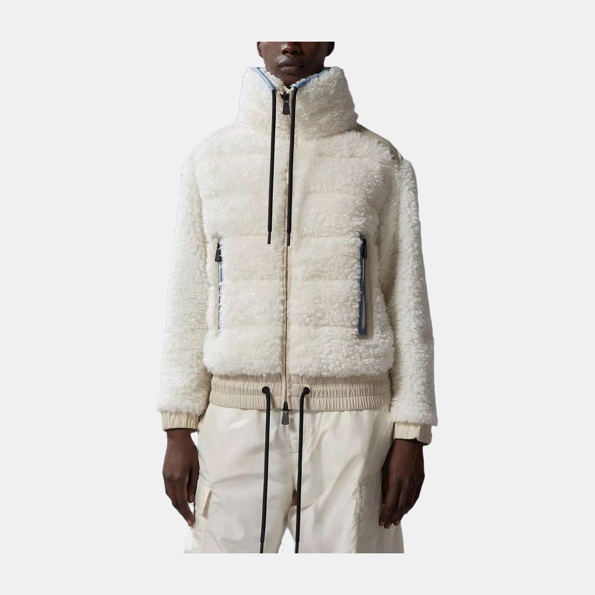 Moncler Grenoble SS23 Plush Collar Zip Jacket White