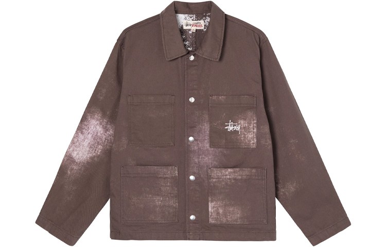 Stussy Spotted Bleach Jacket Brown