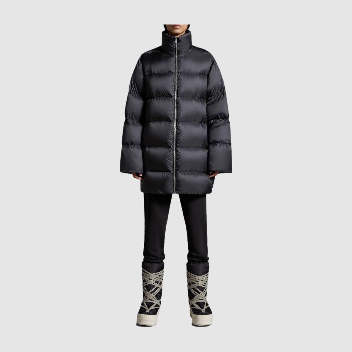 Moncler x Rick Owens Black Long Down Coat