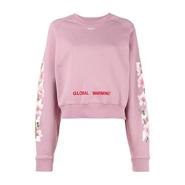 OFF-WHITE Virgil Abloh FW Pink Floral Bee Crewneck