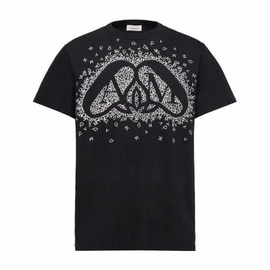 Alexander McQueen Printed Crewneck T-Shirt Black
