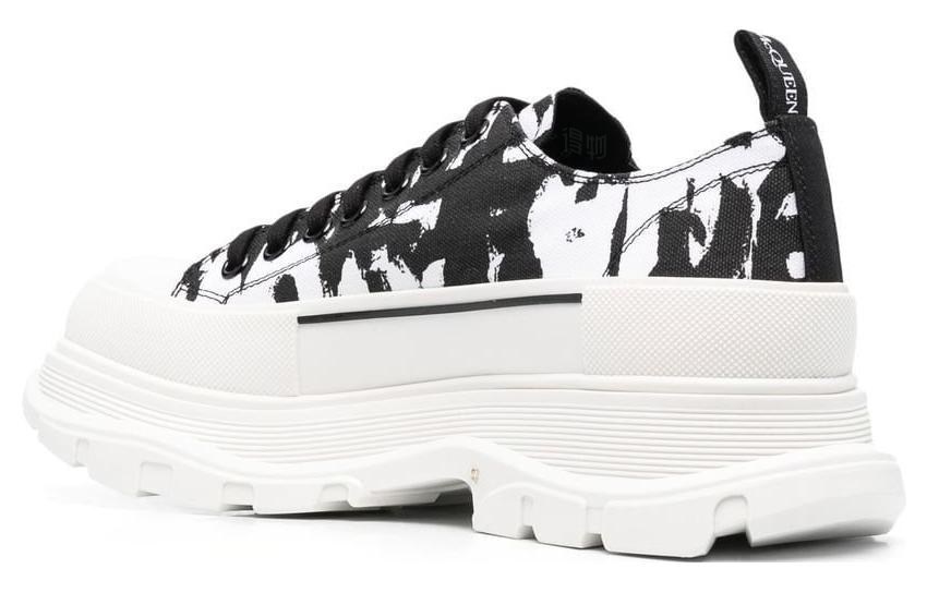 Alexander McQueen Tread Slick Lace-Up Thick Sole Black White