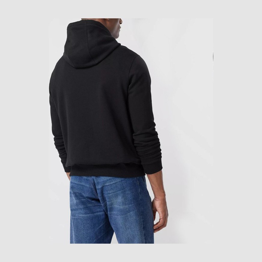 Burberry Logo Embroidered Hoodie Black