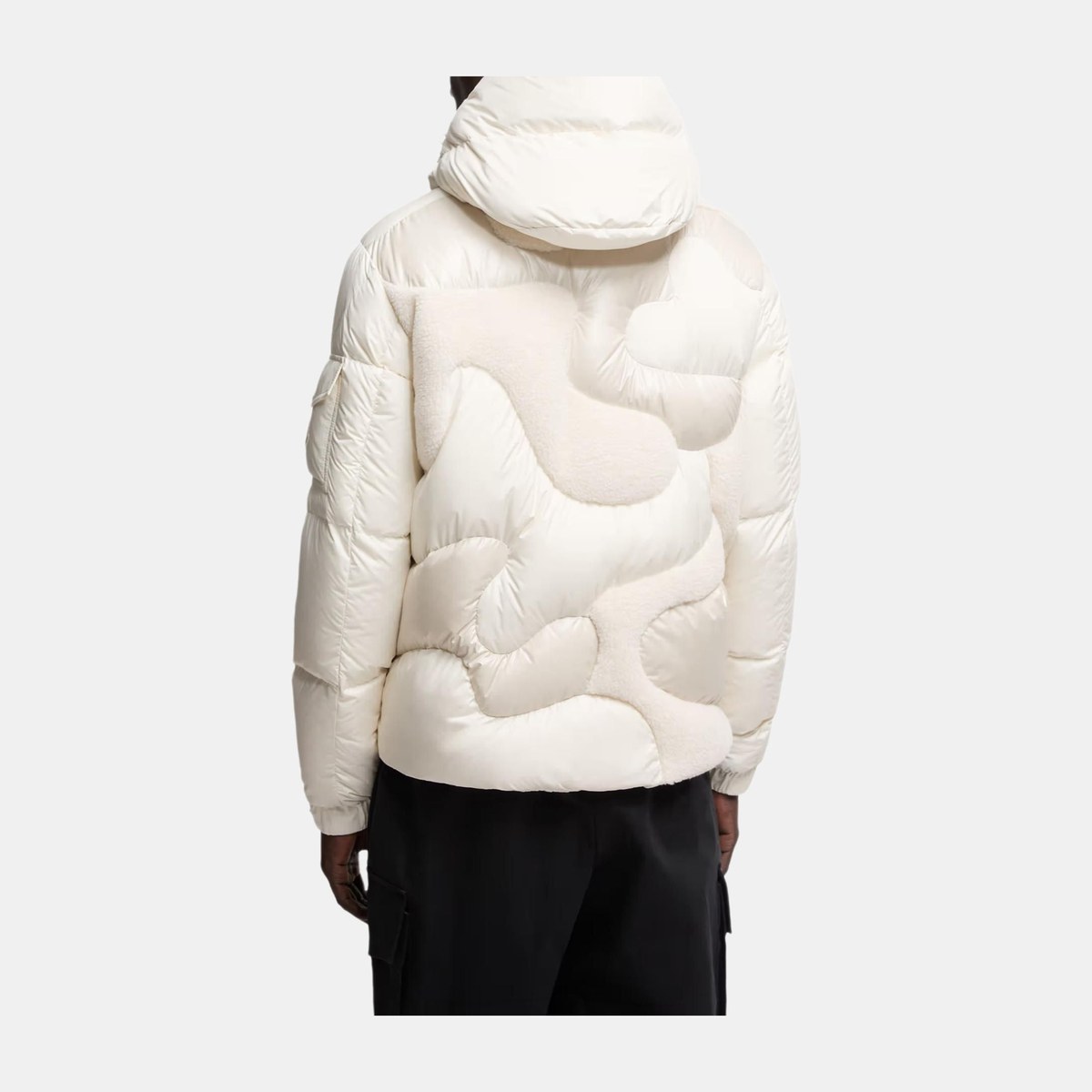 Moncler Candes Hooded Teddy Intarsia Short Down Jacket