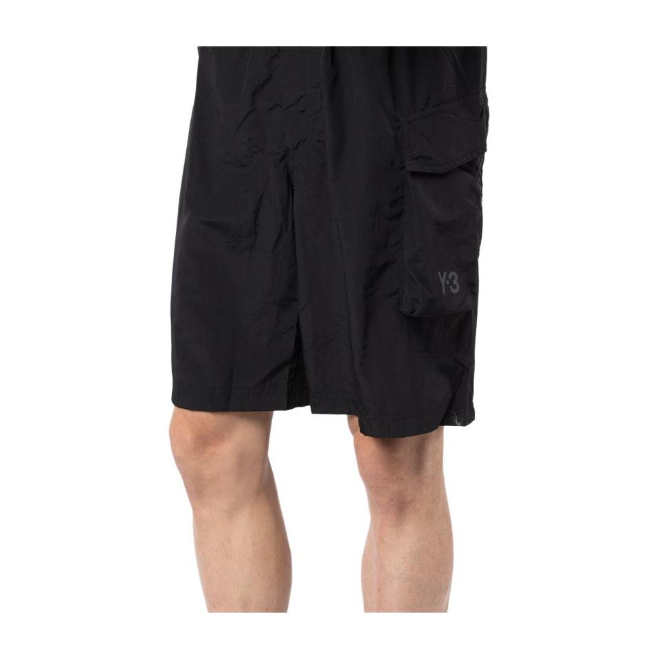 Y-3 SS22 Elastic Waist Cargo Shorts Black