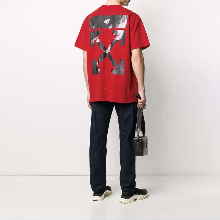 OFF-WHITE Painting Arrow Print Tee Red