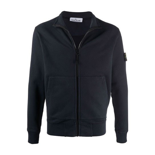Stone Island Logo Zip Jacket Navy