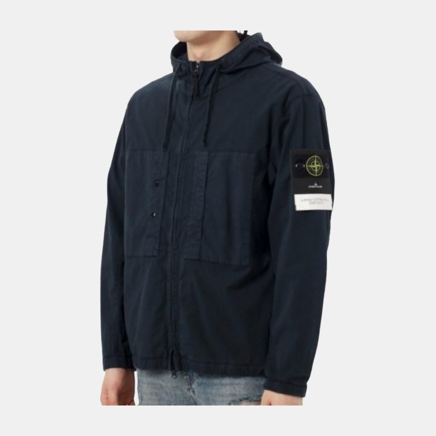 Stone Island Navy Hooded Zip Jacket