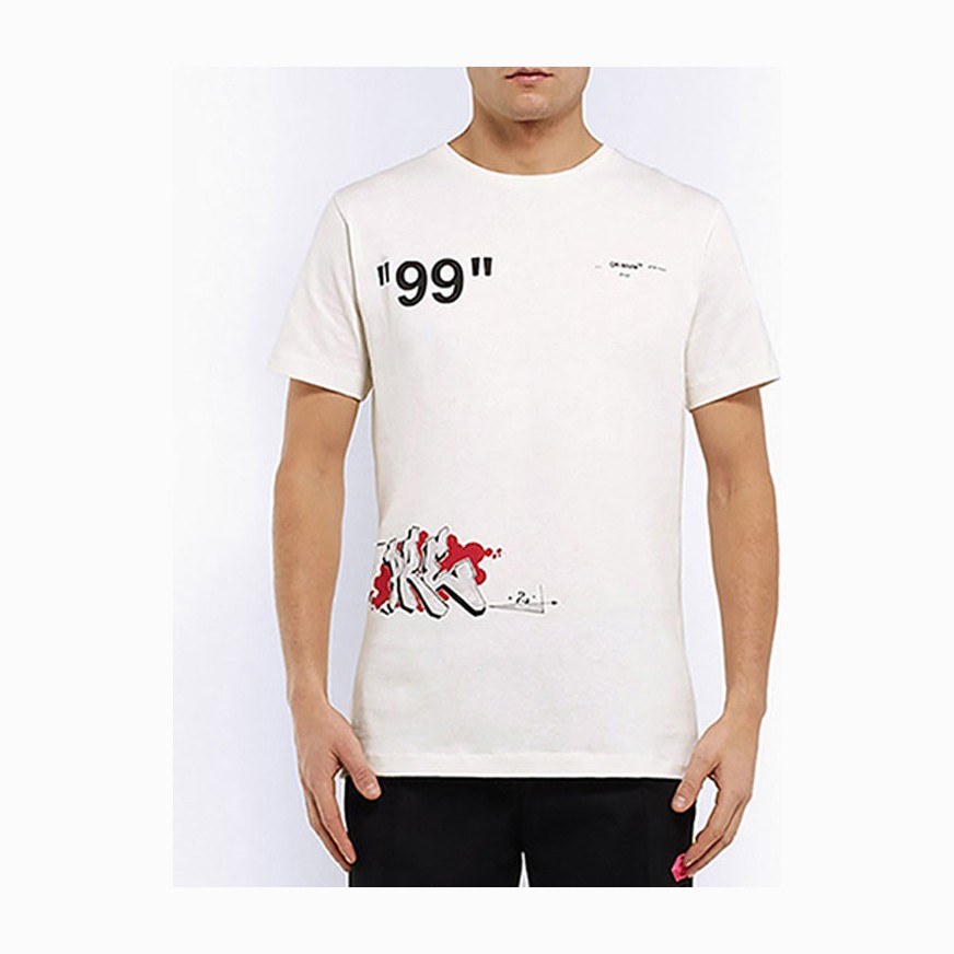 Off-White Graffiti Print T-Shirt White