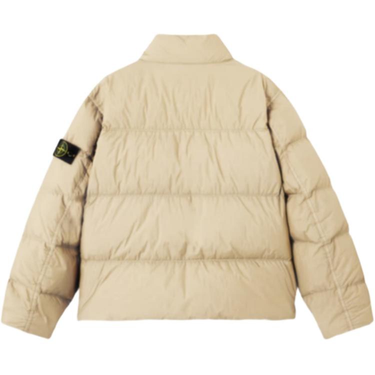 Stone Island Long Sleeve Zipper Pocket Down Jacket Desert