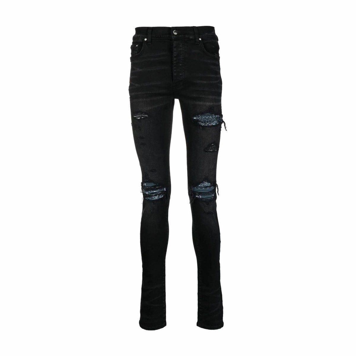 AMIRI FW22 Distressed Skinny Jeans Black