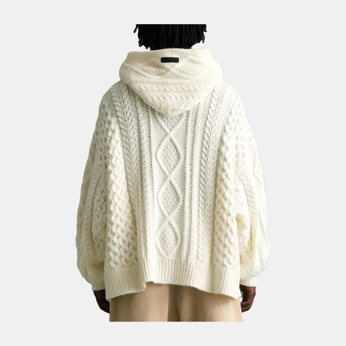 Fear of God Essentials Cable Knit Hoodie Cloud Dancer