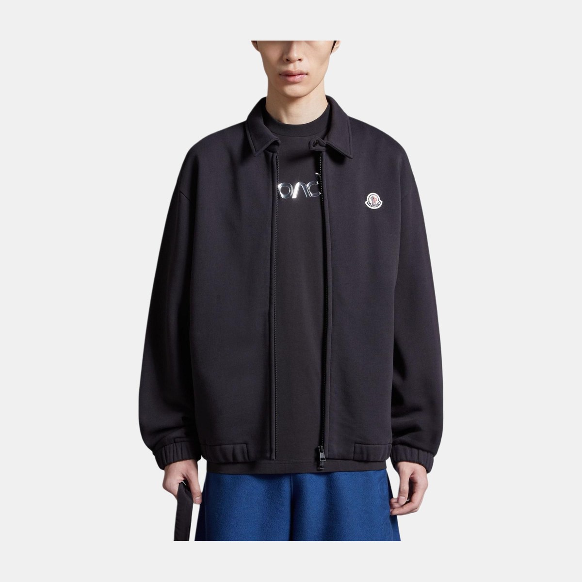 Moncler Fleece Zip Shirt Jacket Black