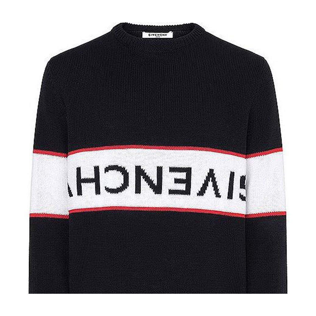 Givenchy Logo Stripe Crewneck Sweater