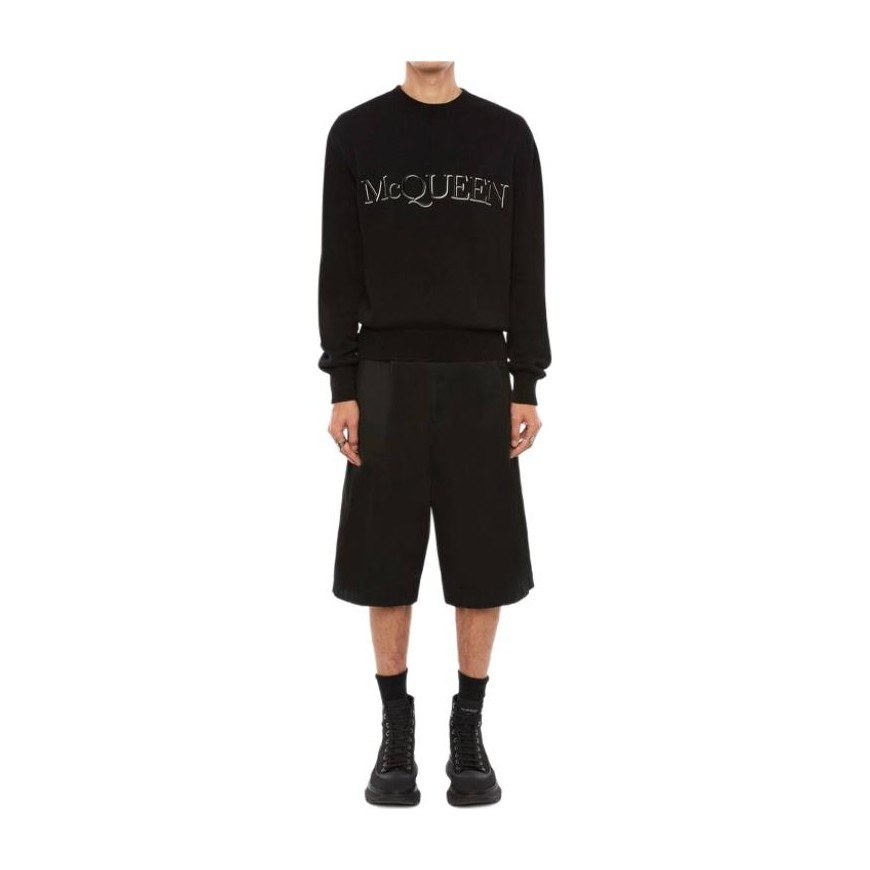 Alexander McQueen Embroidered Logo Sweater Black