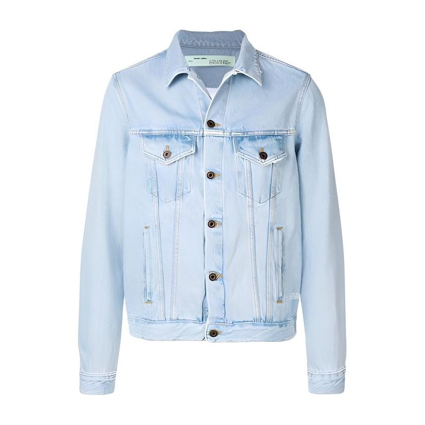 OFF-WHITE Logo Print Denim Jacket