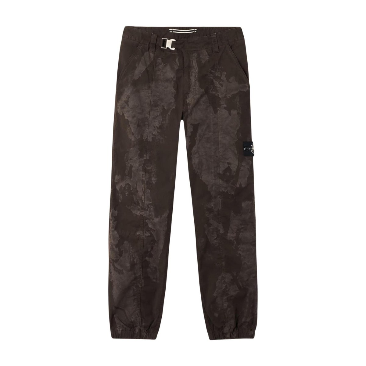 Stone Island SS25 Supima Camo Badge Joggers Military Green
