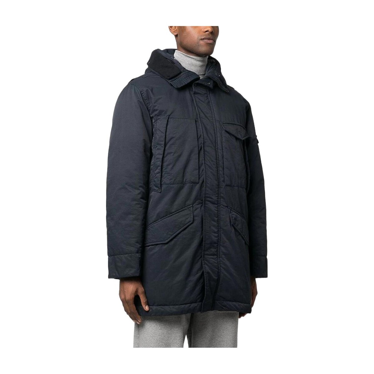Stone Island Navy Hooded Jacket