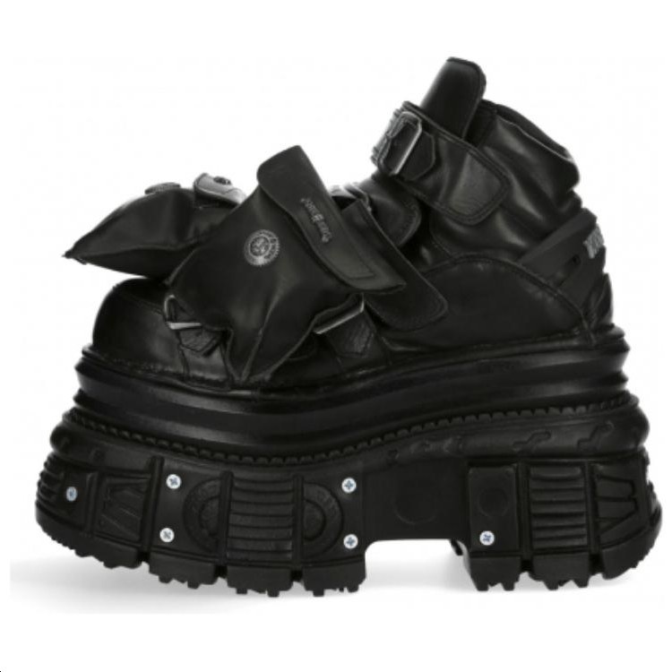 New Rock Short Boots 10cm Black