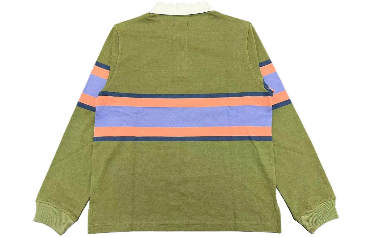Stussy Olive Striped Polo