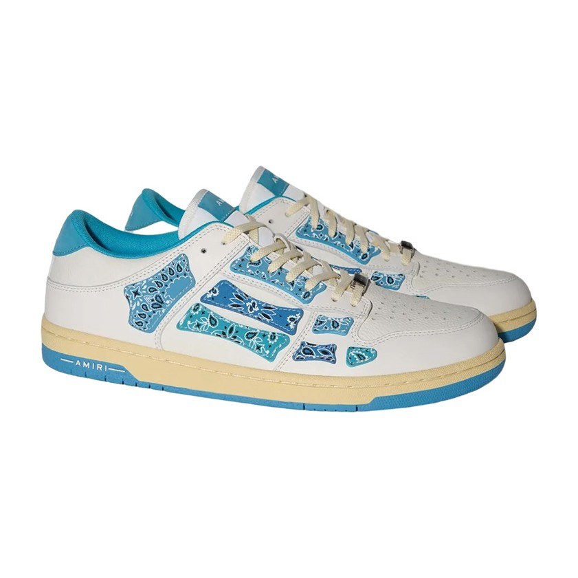 AMIRI Skel-Top Low White Blue