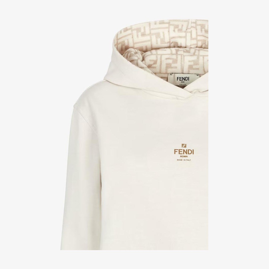 Fendi SS23 Logo Hoodie White