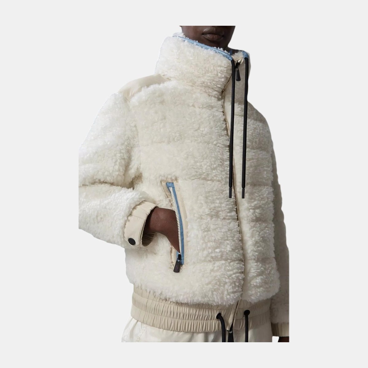Moncler Grenoble SS23 Plush Collar Zip Jacket White