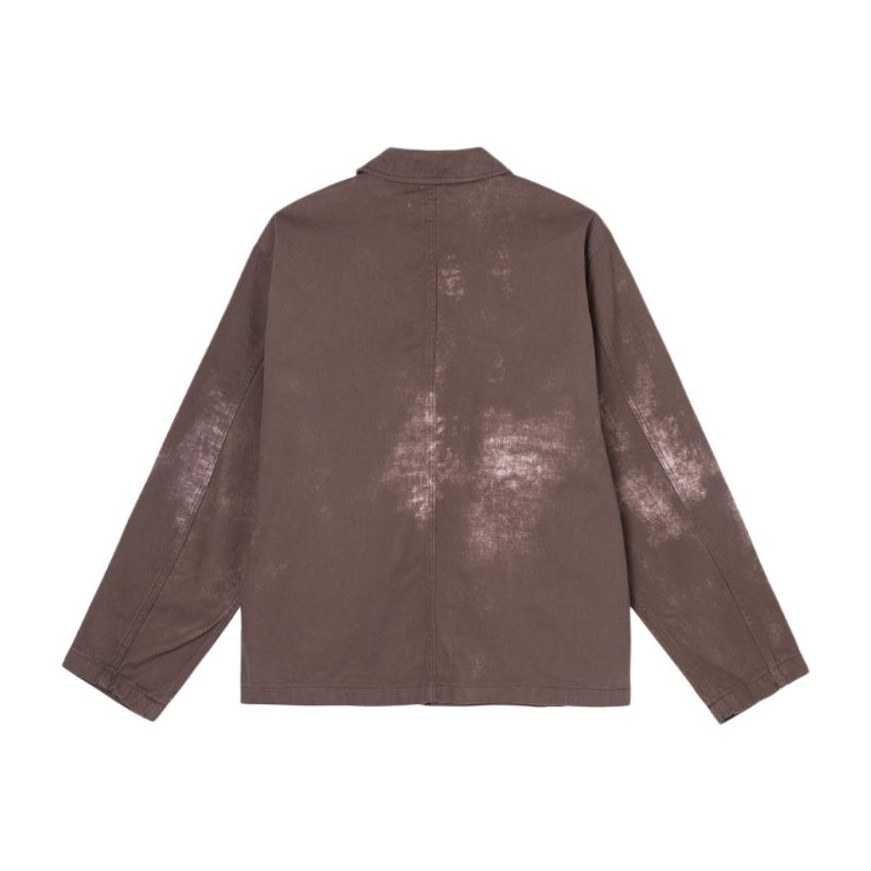 Stussy Spotted Bleach Jacket Brown