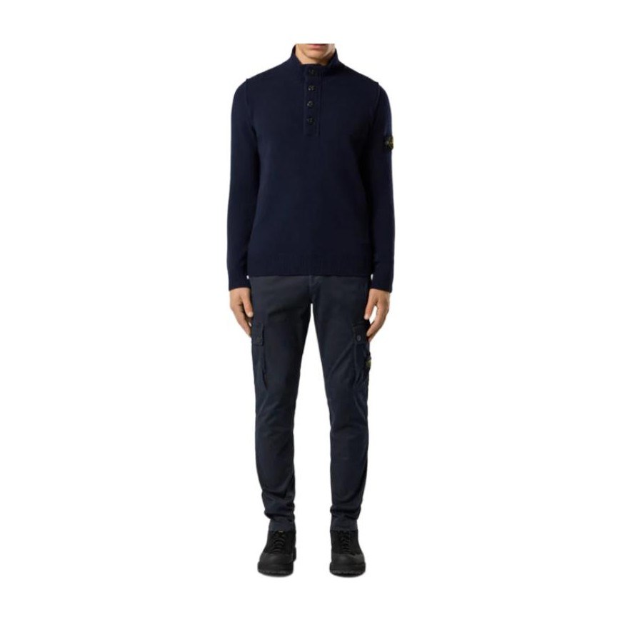Stone Island Badge Button Turtleneck Sweater