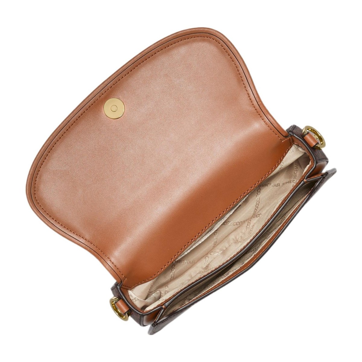 Michael Kors Mila Saddle Bag Deep Brown