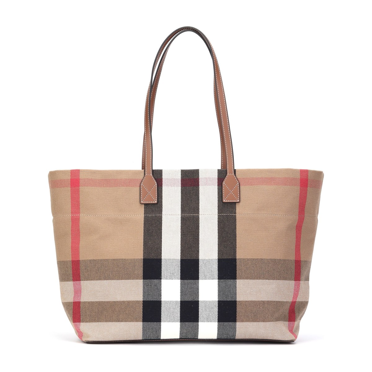Burberry Striped Cotton Tote Bag