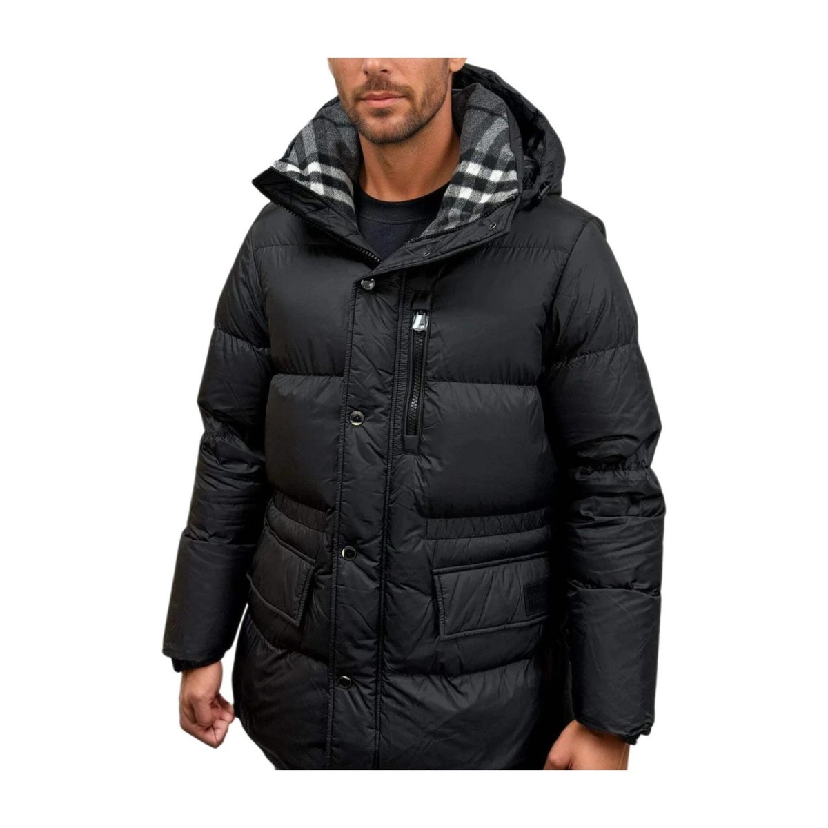 Burberry Quilted Hooded Down Jacket Black