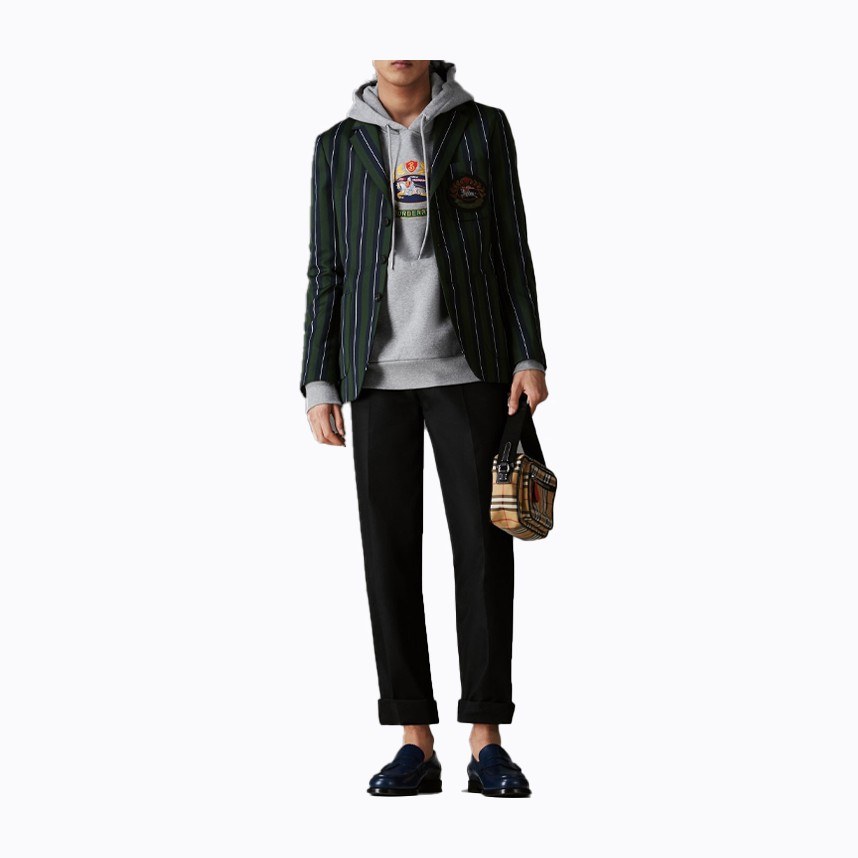 Burberry Logo Hoodie Light Grey